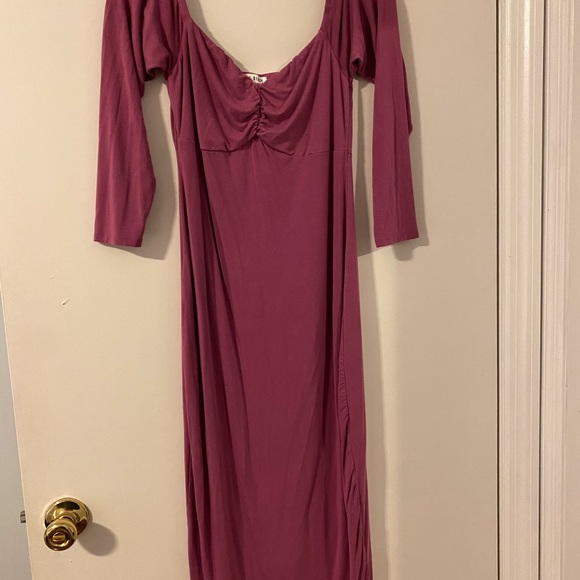 Maternity Dress off the shoulder Purple Large - Picture 2 of 3